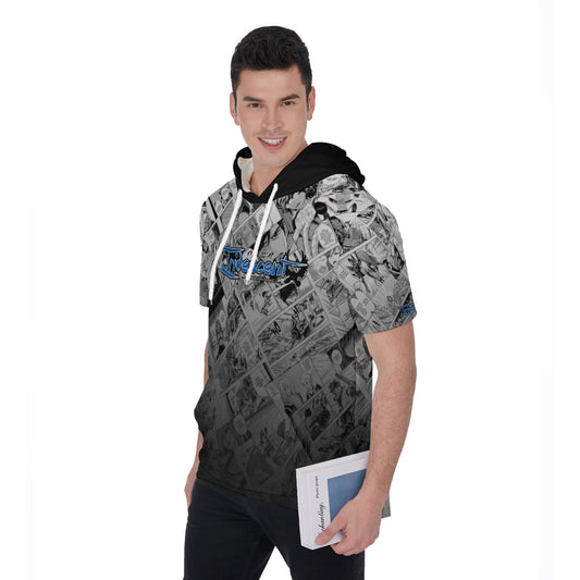 Iridescent Manga Short Sleeve Hoodie T-Shirt
